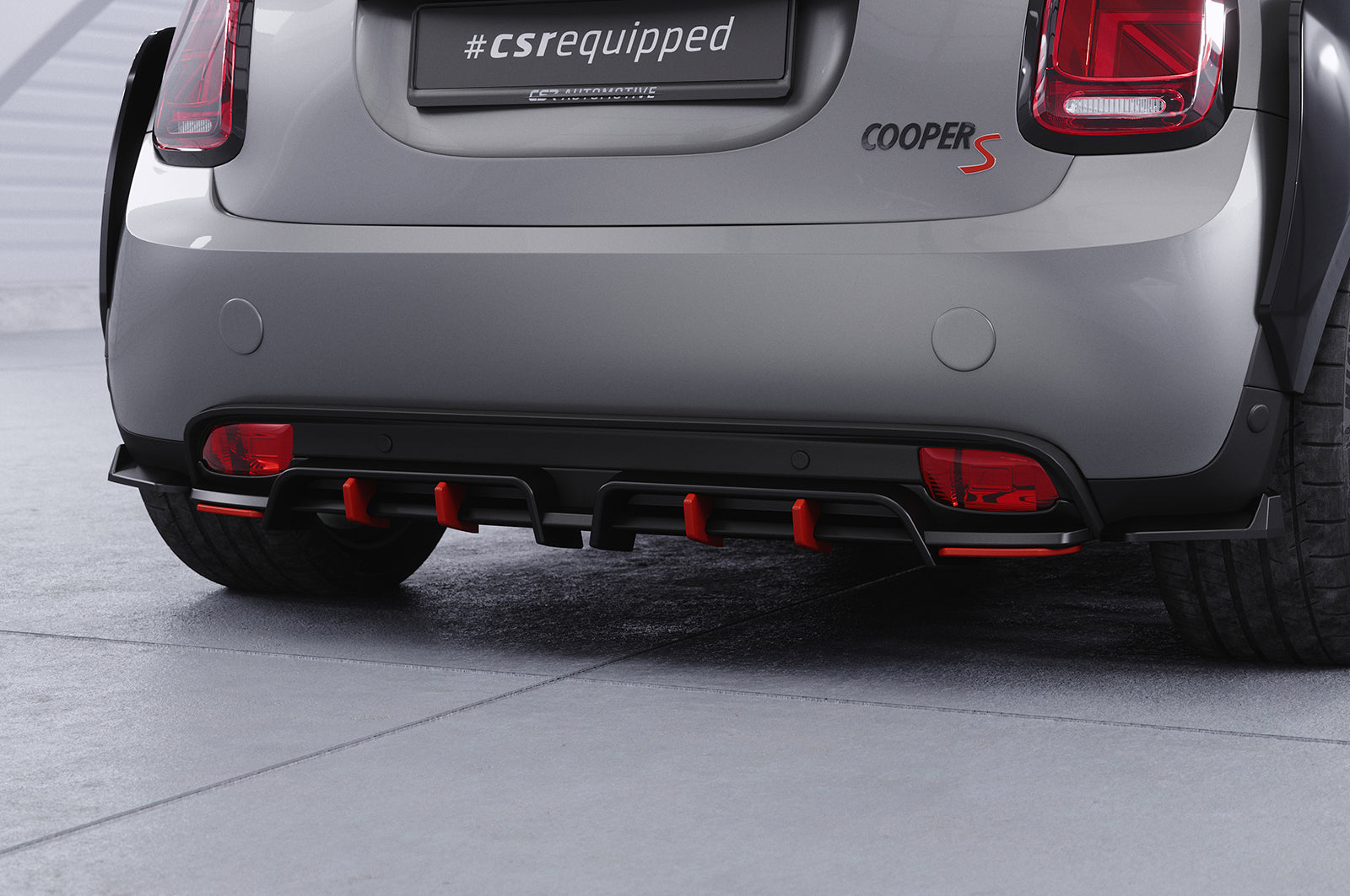 CSR Diffusor | Heckansatz mit ABE für Mini F56 Cooper SE HA463-S Strukturiert schwarz matt (keine Lackierung erforderlich)
