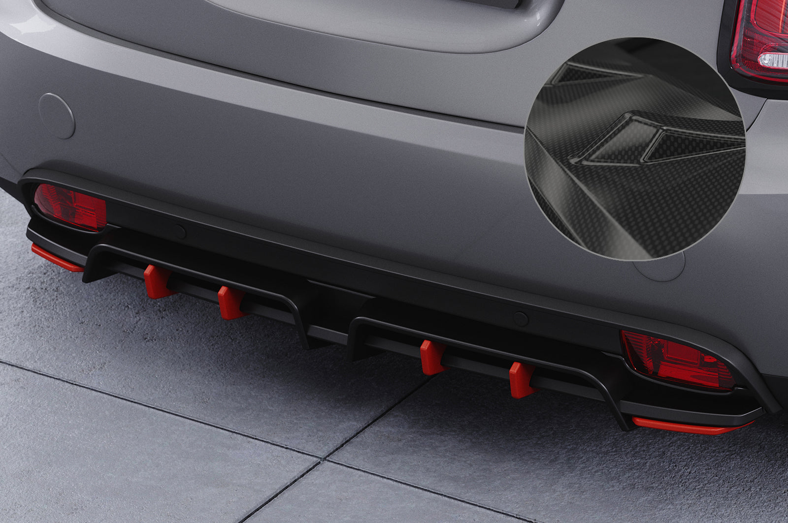 CSR Diffusor | Heckansatz mit ABE für Mini F56 Cooper SE HA463-C Carbon Look Hochglanz (keine Lackierung erforderlich)