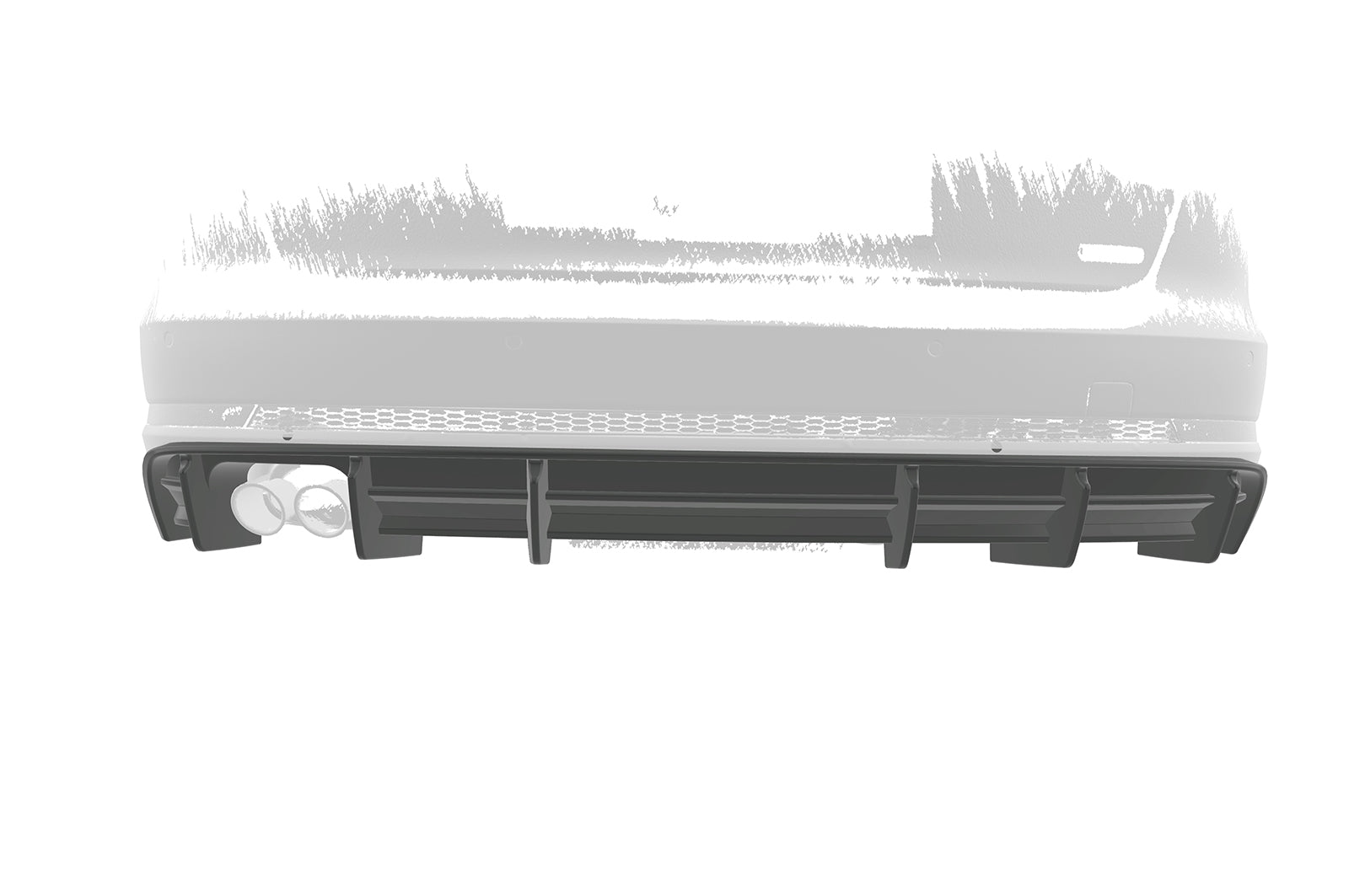 CSR Diffusor | Heckansatz mit ABE für Audi A4 B9 (Typ 8W) HA469-C Carbon Look Hochglanz (keine Lackierung erforderlich)