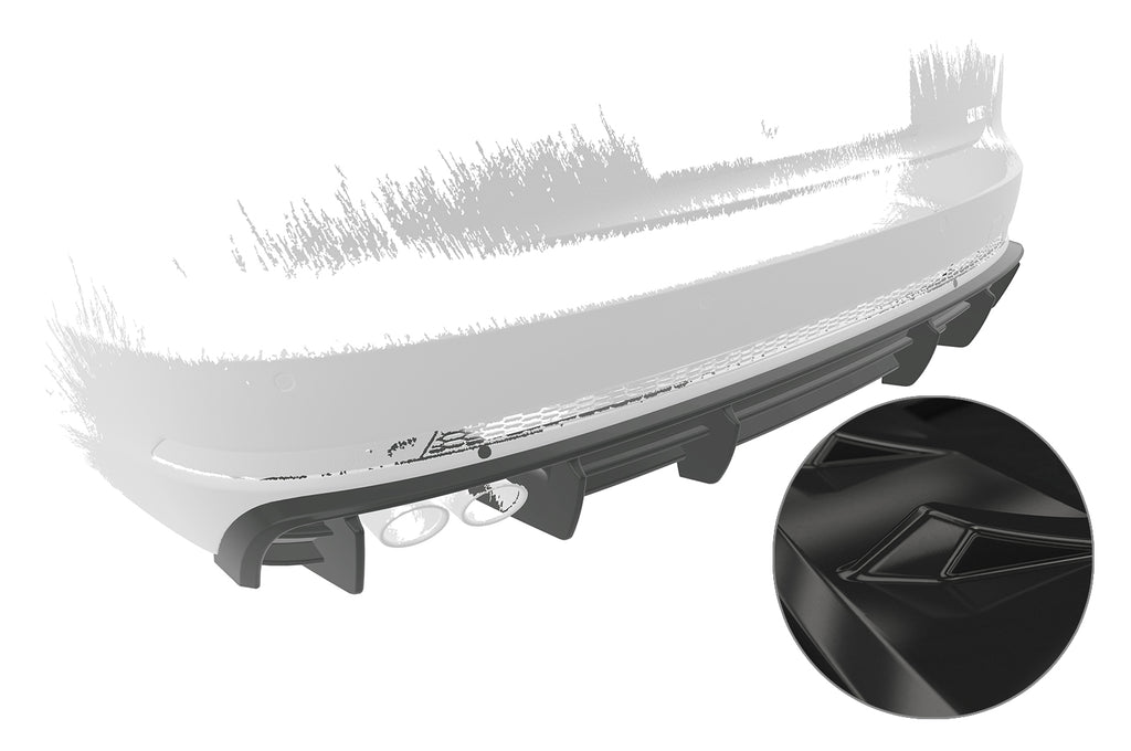 CSR Diffusor | Heckansatz mit ABE für Audi A4 B9 (Typ 8W) HA469-G Glossy schwarz Hochglanz (keine Lackierung erforderlich)