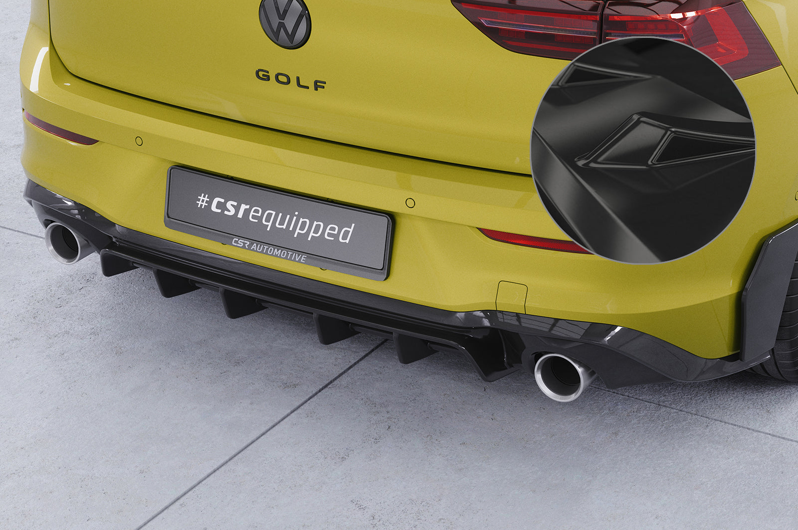 CSR Diffusor | Heckansatz mit ABE für VW Golf 8  GTI HA484-G Glossy schwarz Hochglanz (keine Lackierung erforderlich)