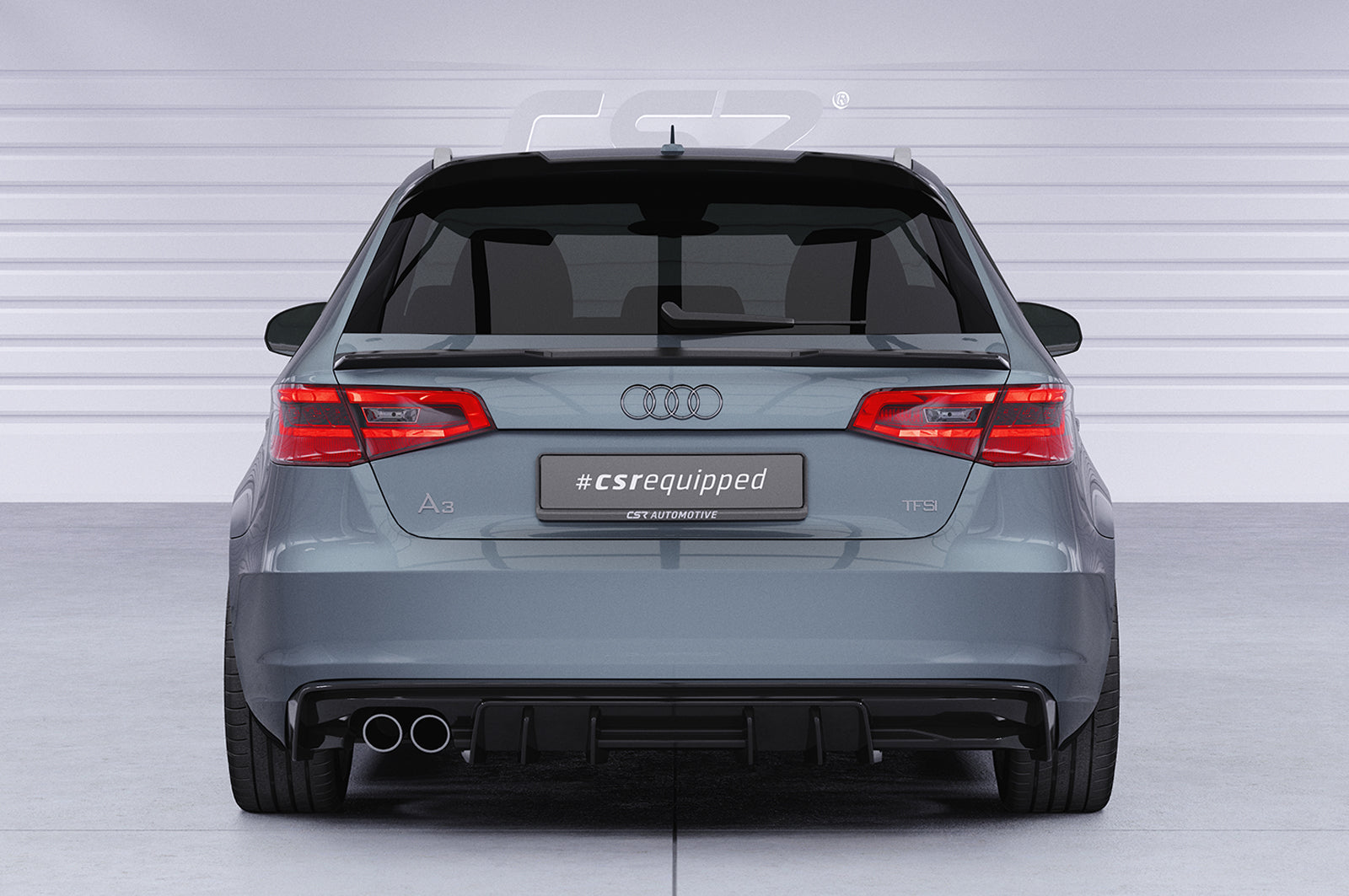 CSR Diffusor | Heckansatz mit ABE für Audi A3 8V HA493-G Glossy schwarz Hochglanz (keine Lackierung erforderlich)