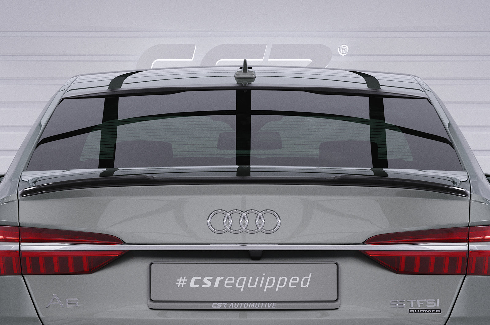 CSR Heckspoiler | Heckflügel mit ABE für Audi A6 C8 (Typ 4K/F2) Limousine HF015-C Carbon Look Hochglanz (keine Lackierung erforderlich)