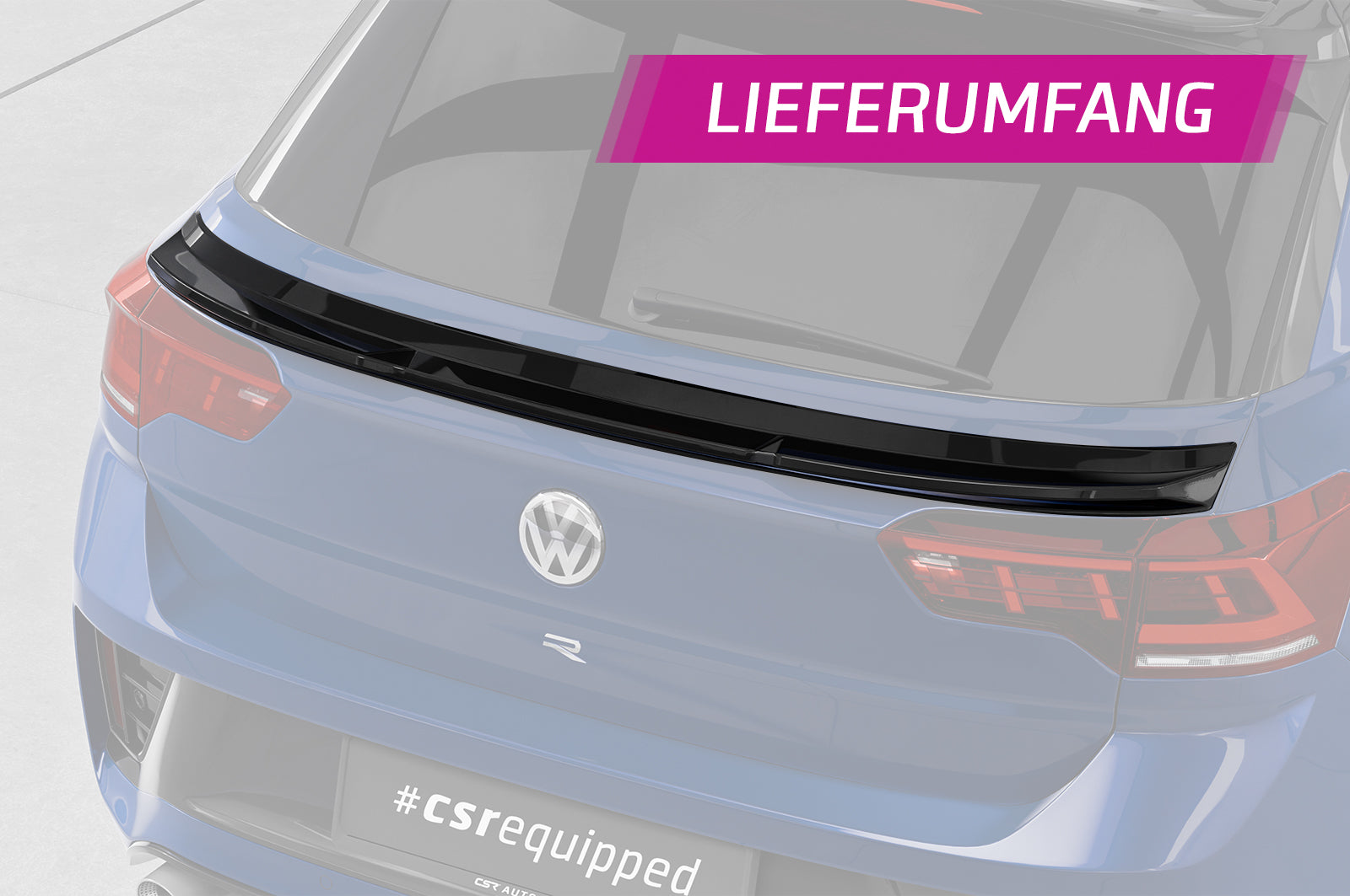 CSR Heckspoiler | Heckflügel mit ABE für VW T-Roc (Typ A1) HF020-S Strukturiert schwarz matt (keine Lackierung erforderlich)