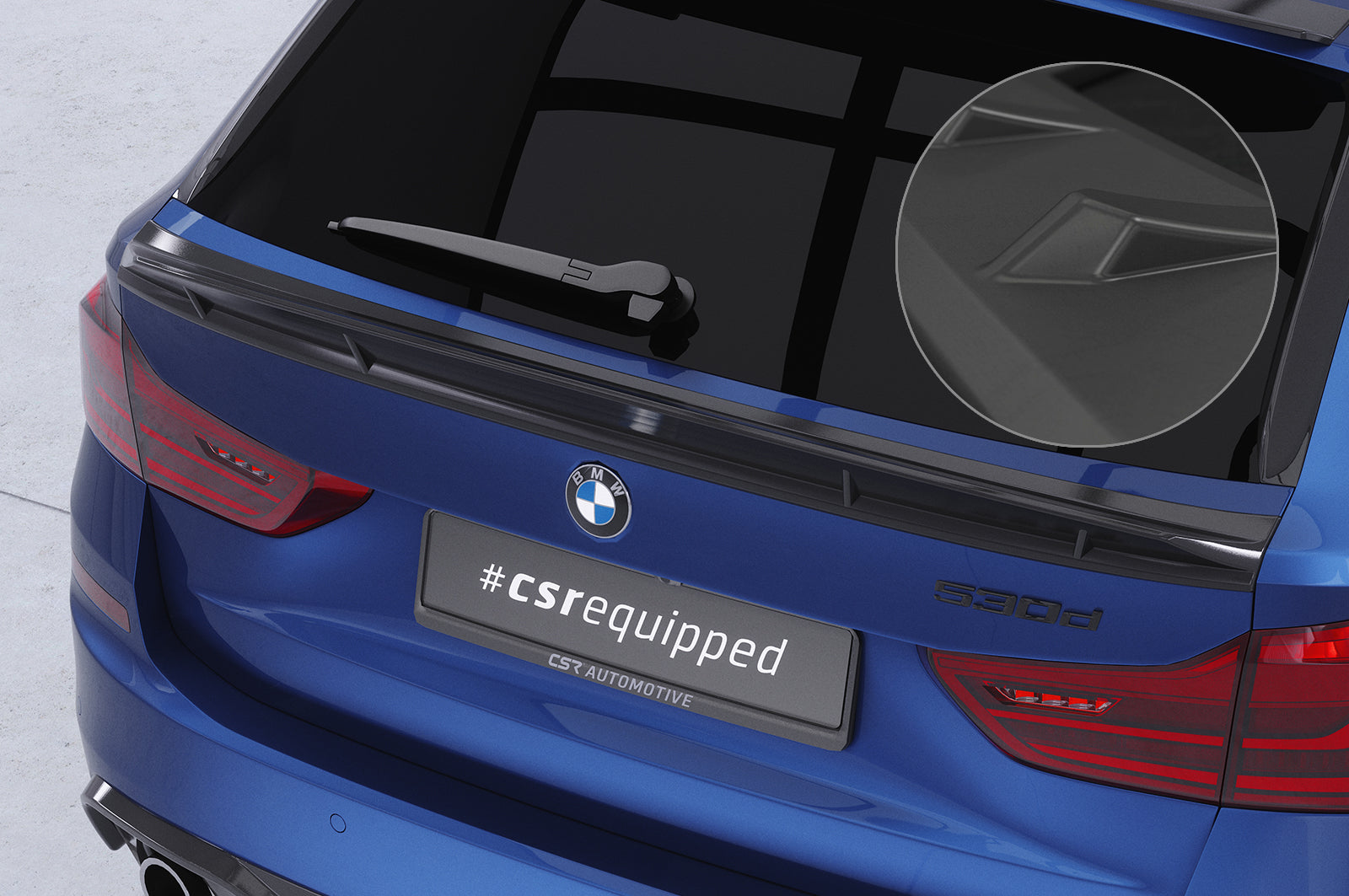 CSR Heckspoiler | Heckflügel mit ABE für BMW 5er G31 Touring HF072-L Unlackiert roh (Lackierung erforderlich)