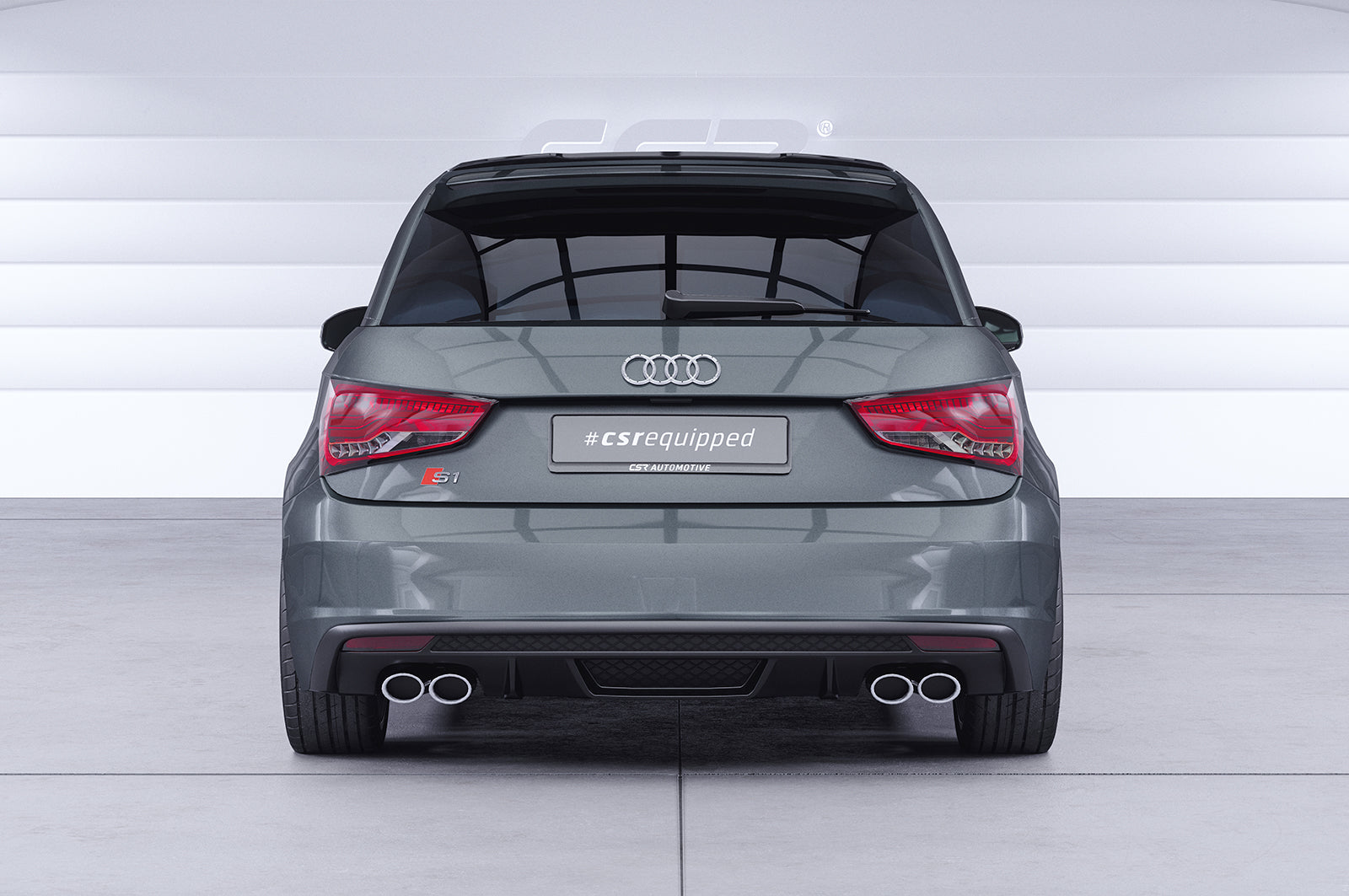 CSR Heckspoiler | Heckflügel mit ABE für Audi S1 (8X) Sportback HF100-C Carbon Look Hochglanz (keine Lackierung erforderlich)