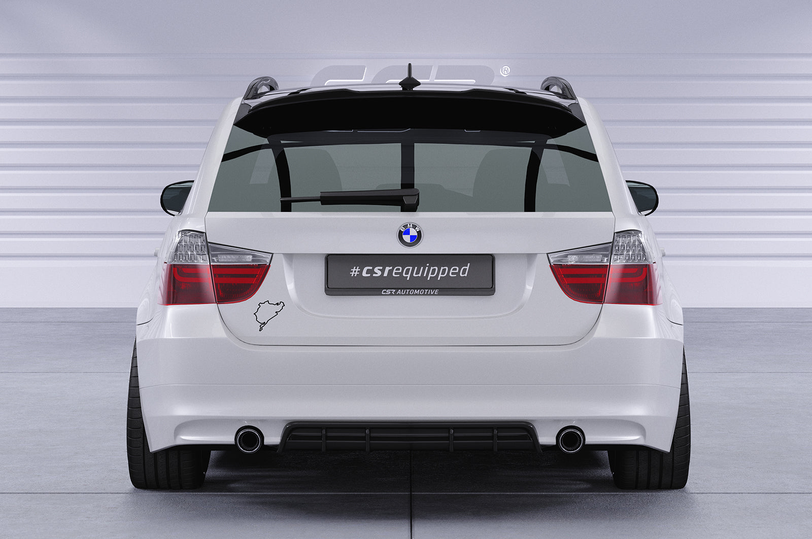 CSR Heckspoiler | Heckflügel mit ABE für BMW 3er E91 Touring HF113-L Unlackiert roh (Lackierung erforderlich)