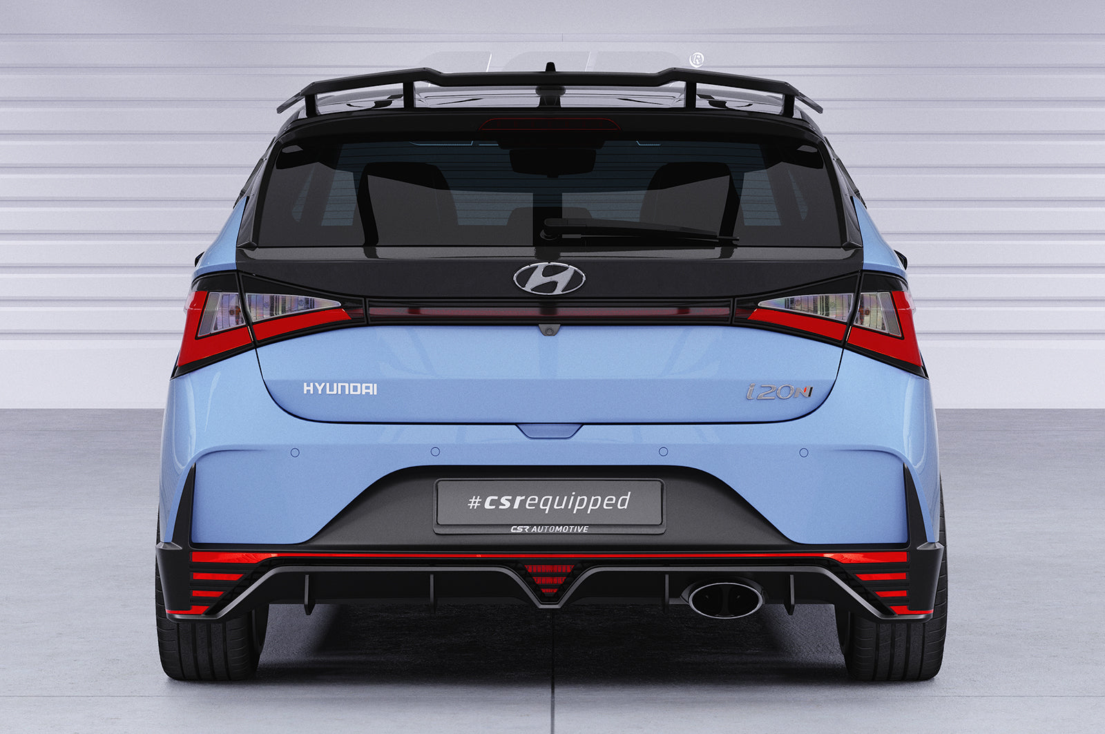 CSR Heckspoiler | Heckflügel mit ABE für Hyundai I20 (BC3) N / N-Performance HF147-G Glossy schwarz Hochglanz (keine Lackierung erforderlich)