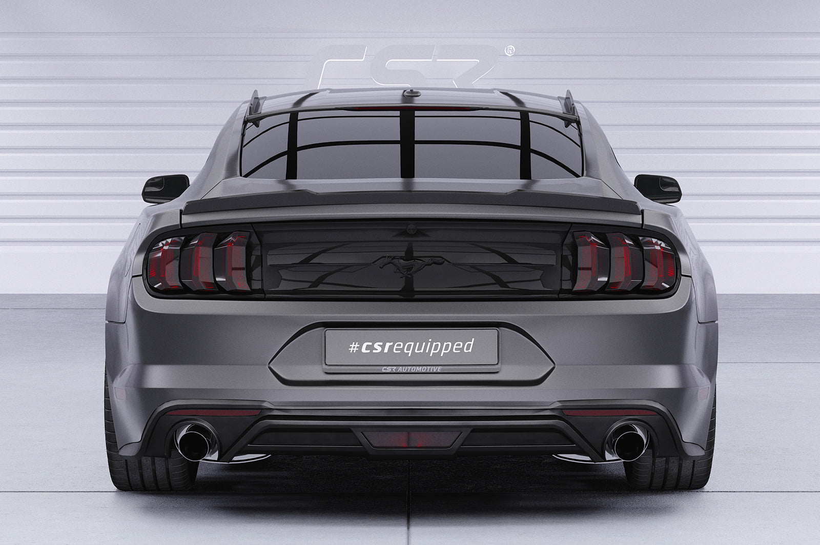 CSR Heckspoiler | Heckflügel mit ABE für Ford Mustang VI Coupe HF265-S Strukturiert schwarz matt (keine Lackierung erforderlich)