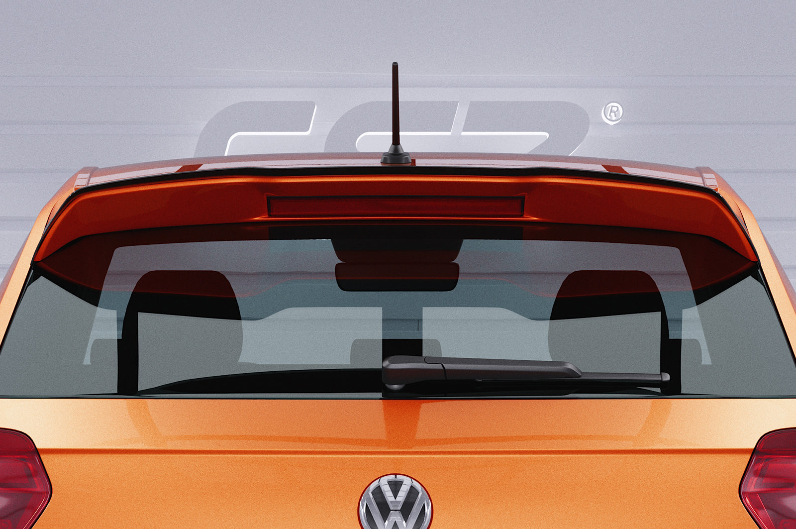 CSR Heckspoiler | Heckflügel mit ABE für VW Polo VI (AW) GTI/R-Line HF582-C Carbon Look Hochglanz (keine Lackierung erforderlich)