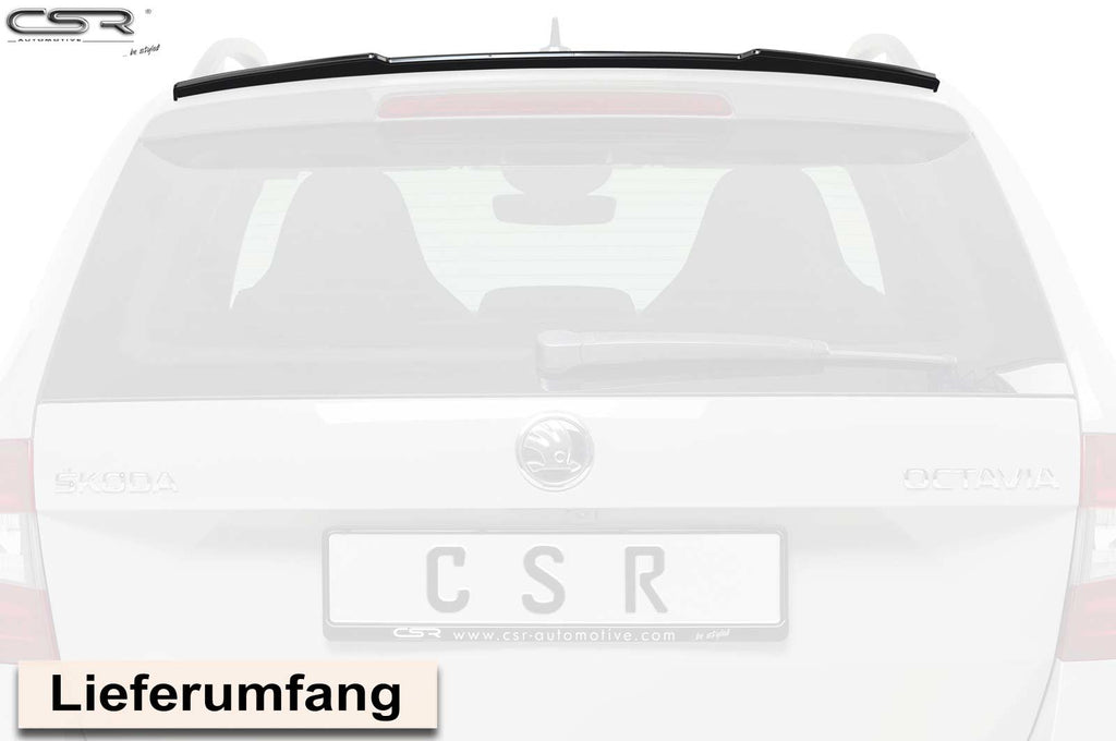 CSR Heckspoiler | Heckflügel mit ABE für Skoda Octavia III (Typ 5E) HF589-C Carbon Look Hochglanz (keine Lackierung erforderlich)