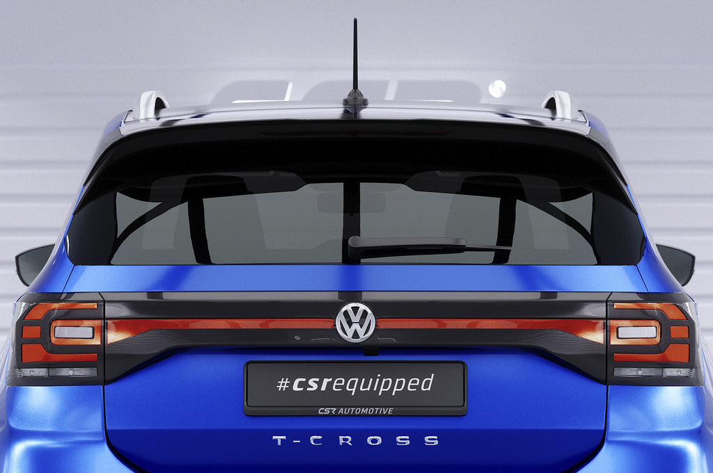 CSR Heckspoiler | Heckflügel mit ABE für VW T-Cross HF596-G Glossy schwarz Hochglanz (keine Lackierung erforderlich)
