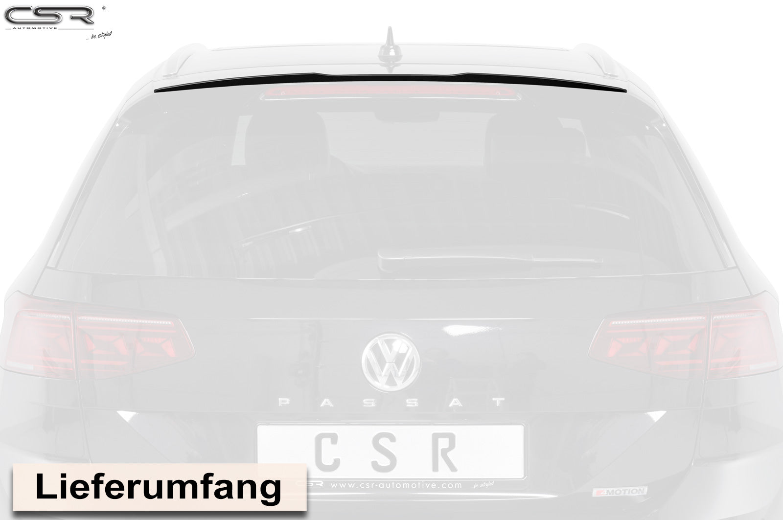CSR Heckspoiler | Heckflügel mit ABE für VW Passat B8 Typ 3G Variant HF609-C Carbon Look Hochglanz (keine Lackierung erforderlich)