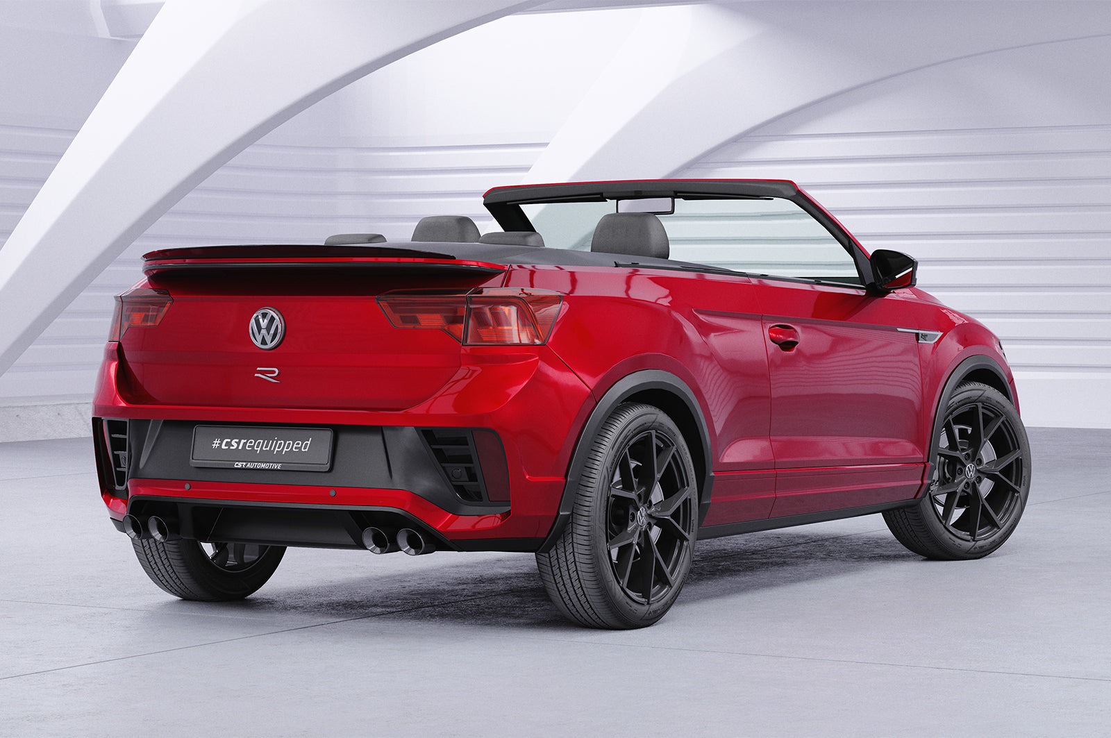 CSR Heckspoiler | Heckflügel mit ABE für VW T-Roc (Typ A1) Cabrio HF619-G Glossy schwarz Hochglanz (keine Lackierung erforderlich)