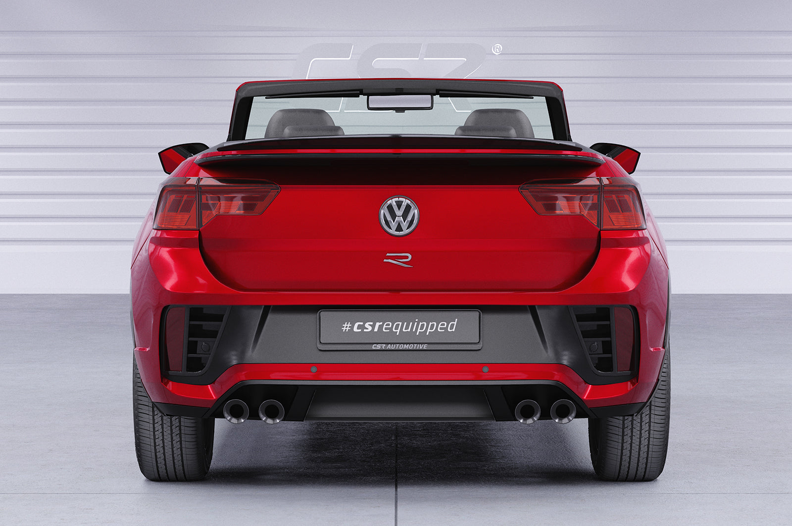 CSR Heckspoiler | Heckflügel mit ABE für VW T-Roc (Typ A1) Cabrio HF619-G Glossy schwarz Hochglanz (keine Lackierung erforderlich)