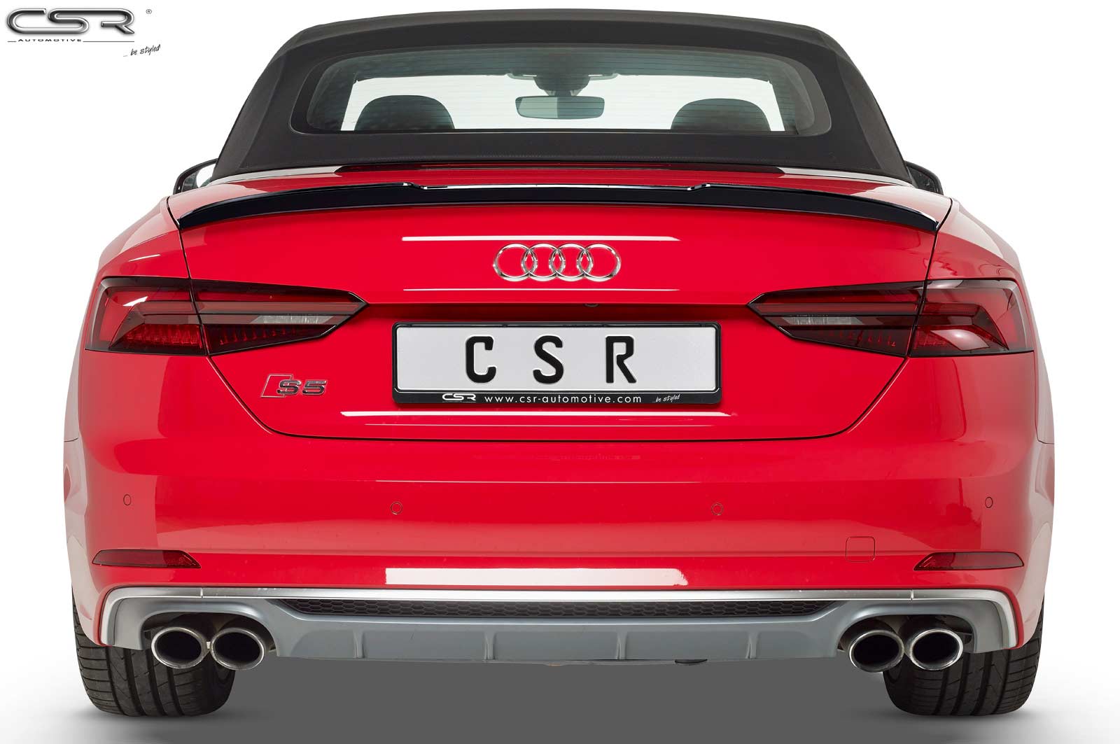 CSR Heckspoiler | Heckflügel mit ABE für Audi A5 F5 Cabrio HF628-S Strukturiert schwarz matt (keine Lackierung erforderlich)