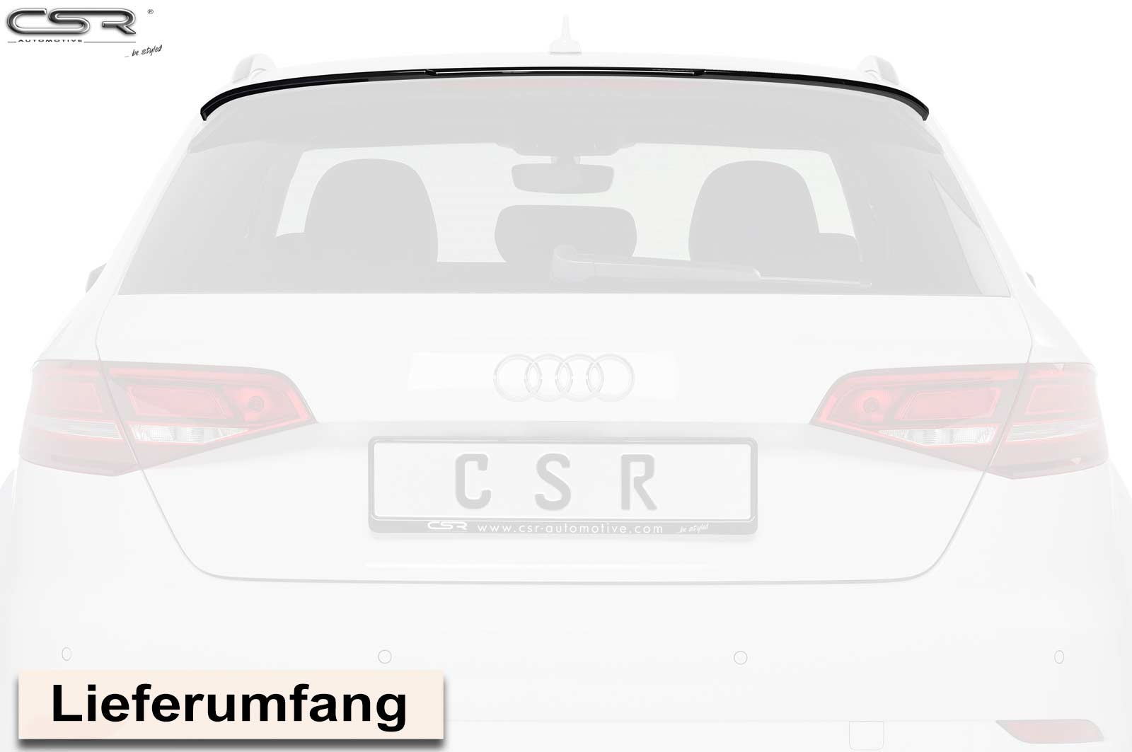 CSR Heckspoiler | Heckflügel mit ABE für Audi A3 8V Sportback HF633-L Unlackiert roh (Lackierung erforderlich)
