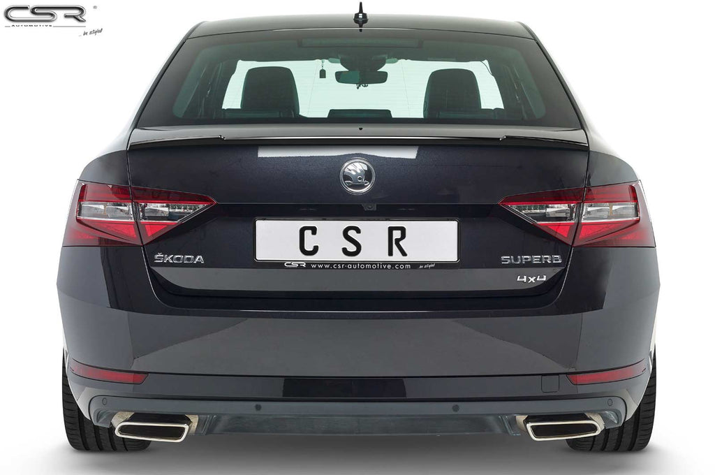 CSR Heckspoiler | Heckflügel mit ABE für Skoda Superb III (Typ 3V) HF634-S Strukturiert schwarz matt (keine Lackierung erforderlich)