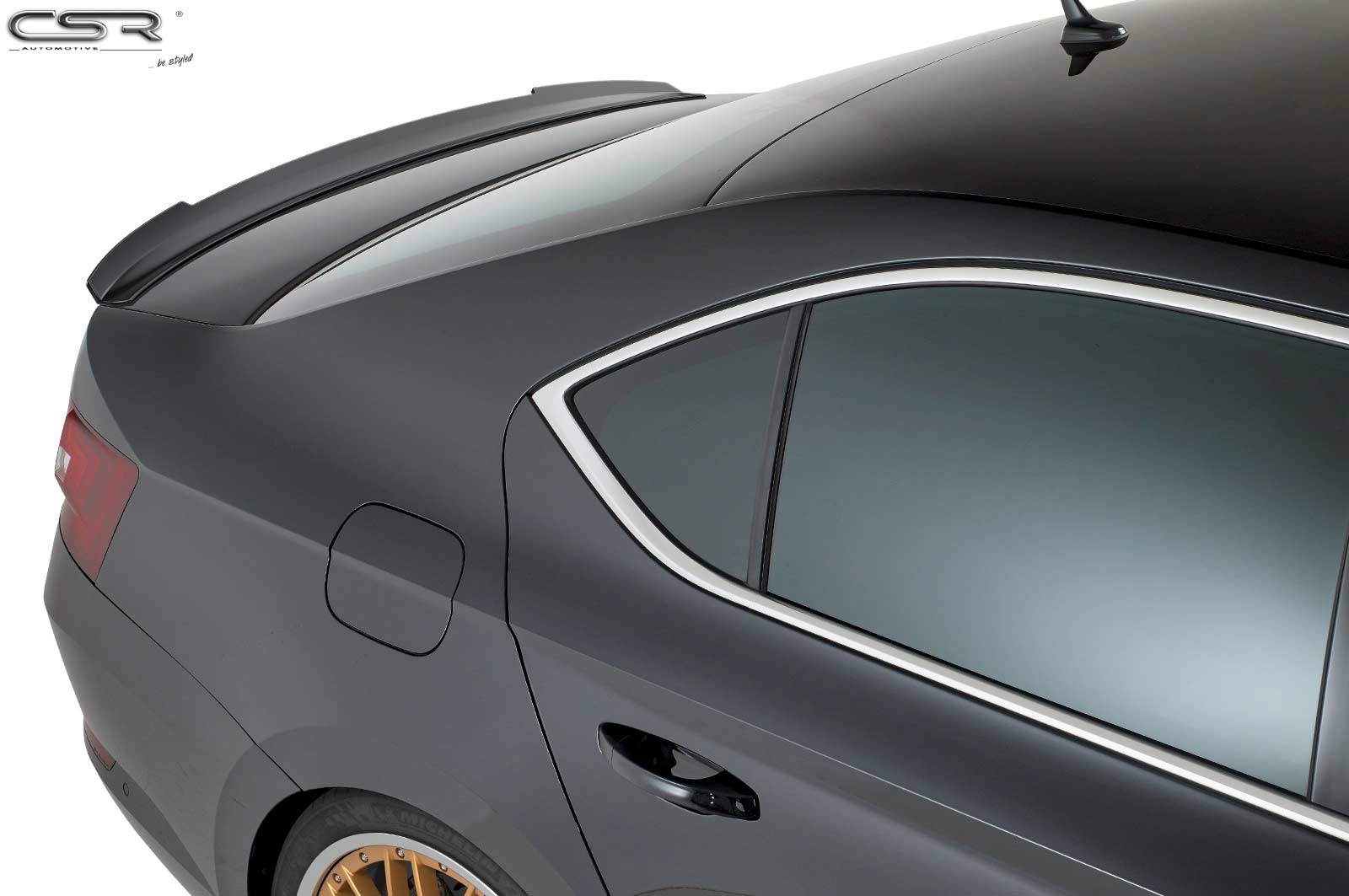 CSR Heckspoiler | Heckflügel mit ABE für Skoda Superb III (Typ 3V) HF634-S Strukturiert schwarz matt (keine Lackierung erforderlich)