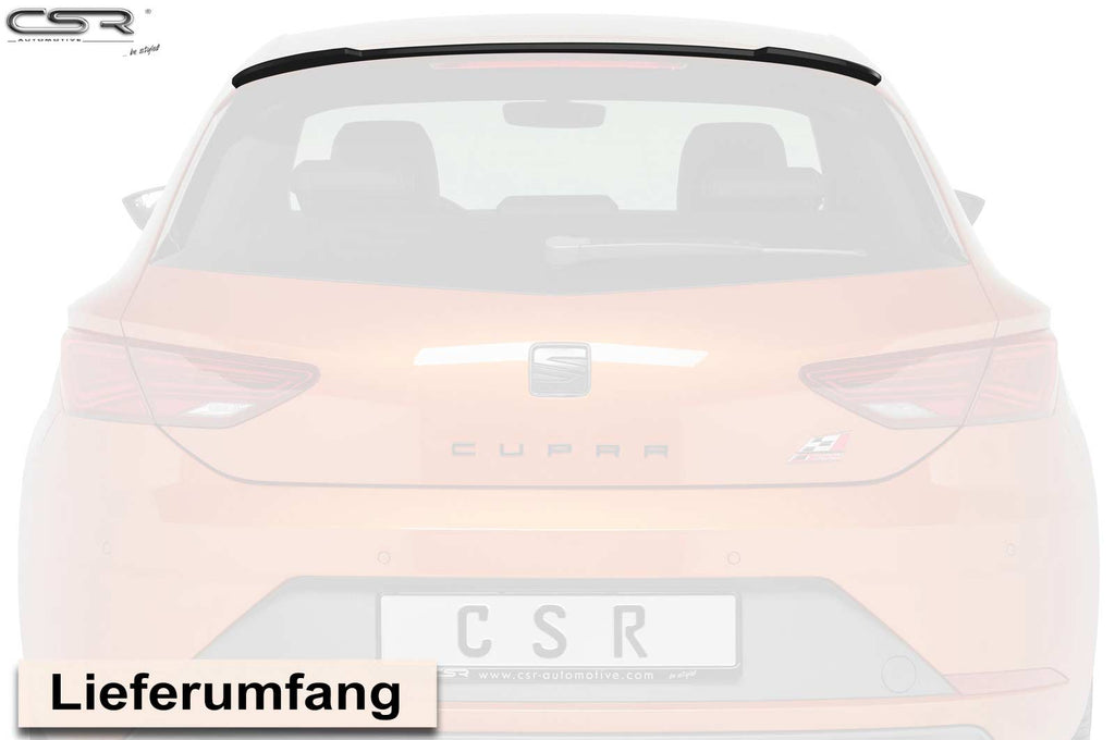 CSR Heckspoiler | Heckflügel mit ABE für Seat Leon 3 (Typ 5F) Cupra HF646-G Glossy schwarz Hochglanz (keine Lackierung erforderlich)