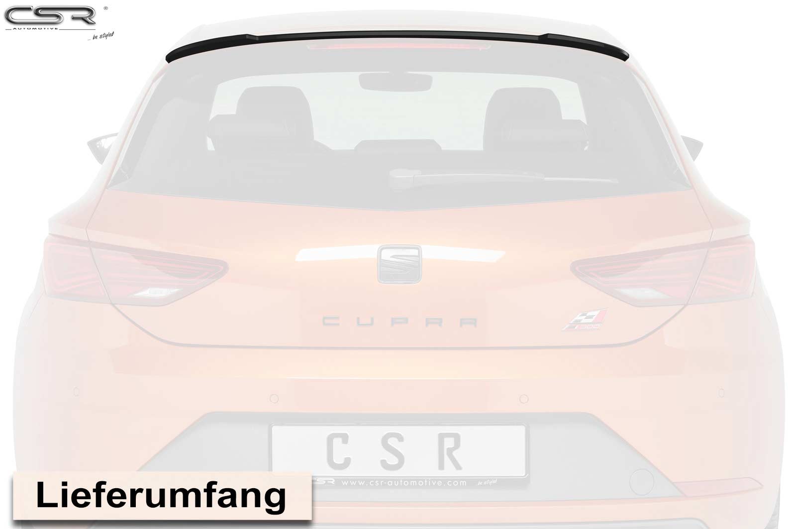 CSR Heckspoiler | Heckflügel mit ABE für Seat Leon 3 (Typ 5F) Cupra HF646-G Glossy schwarz Hochglanz (keine Lackierung erforderlich)