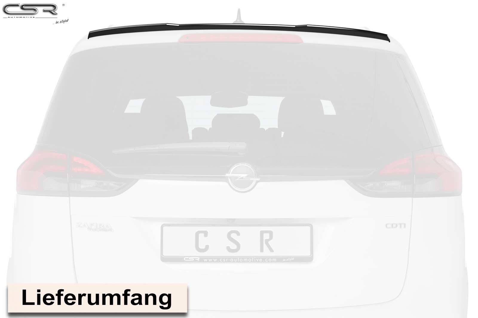 CSR Heckspoiler | Heckflügel mit ABE für Opel Zafira C Tourer HF653-C Carbon Look Hochglanz (keine Lackierung erforderlich)