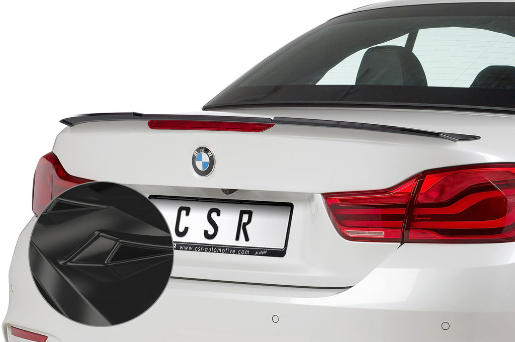 CSR Heckspoiler | Heckflügel mit ABE für BMW 4er F33 / M4 F83 Cabrio HF673-G Glossy schwarz Hochglanz (keine Lackierung erforderlich)