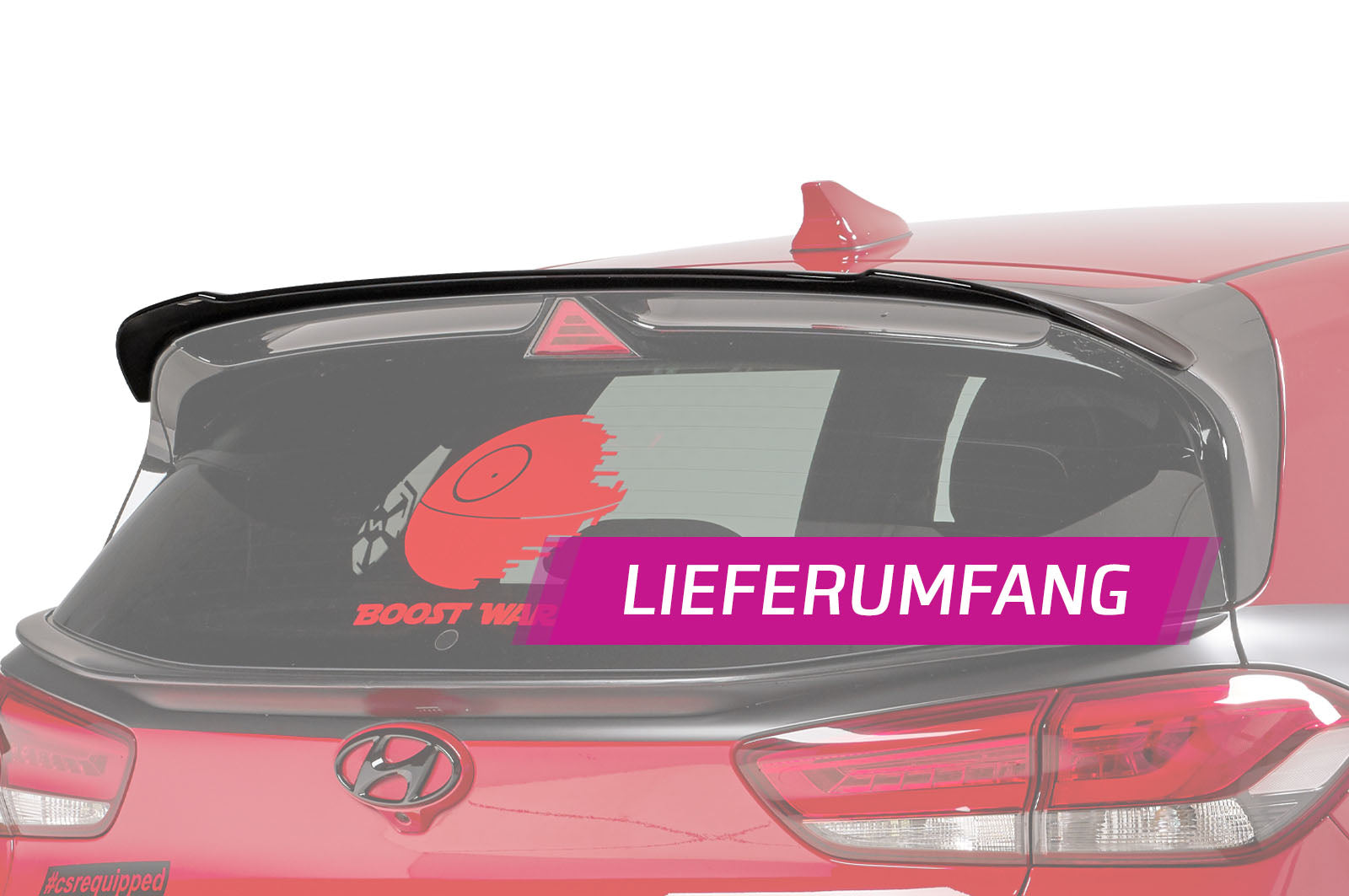 CSR Heckspoiler | Heckflügel mit ABE für Hyundai I30 N (PD) N HF683-G Glossy schwarz Hochglanz (keine Lackierung erforderlich)