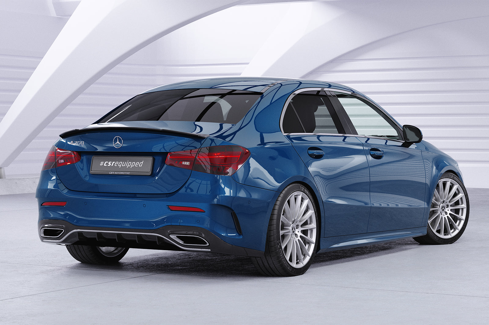 CSR Heckspoiler | Heckflügel mit ABE für Mercedes-Benz A-Klasse V177 Limousine HF690-S Strukturiert schwarz matt (keine Lackierung erforderlich)