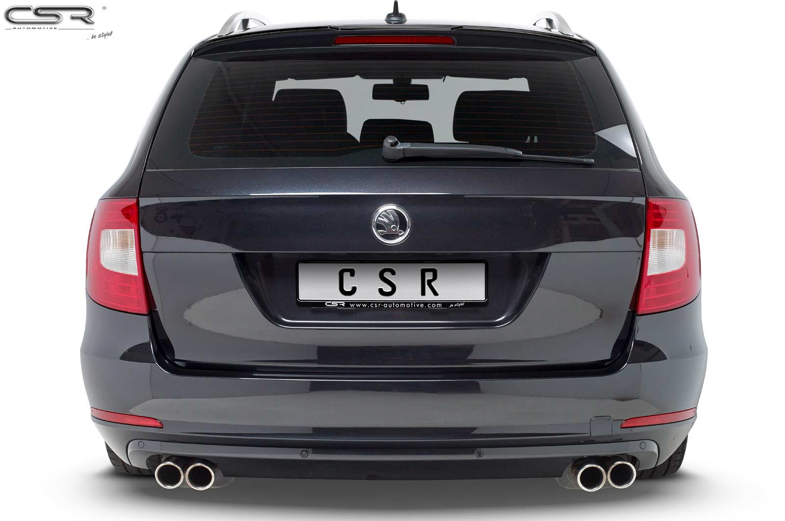 CSR Heckspoiler | Heckflügel mit ABE für Skoda Superb II (Typ 3T) Kombi HF691-S Strukturiert schwarz matt (keine Lackierung erforderlich)