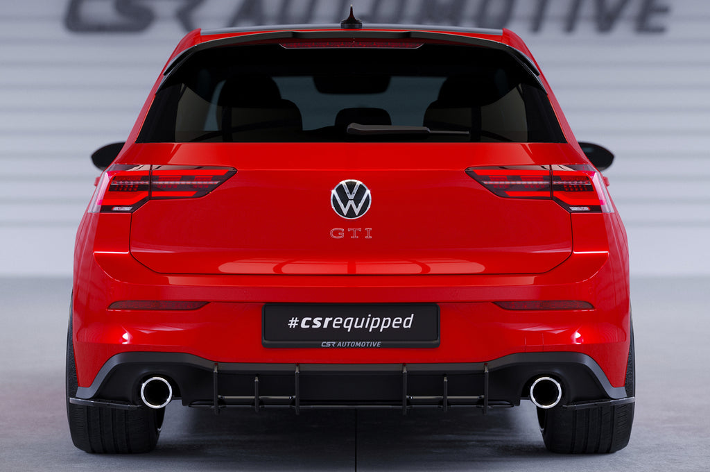 CSR Heckspoiler | Heckflügel mit ABE für VW Golf 8 GTI, GTD, R HF694-S Strukturiert schwarz matt (keine Lackierung erforderlich)