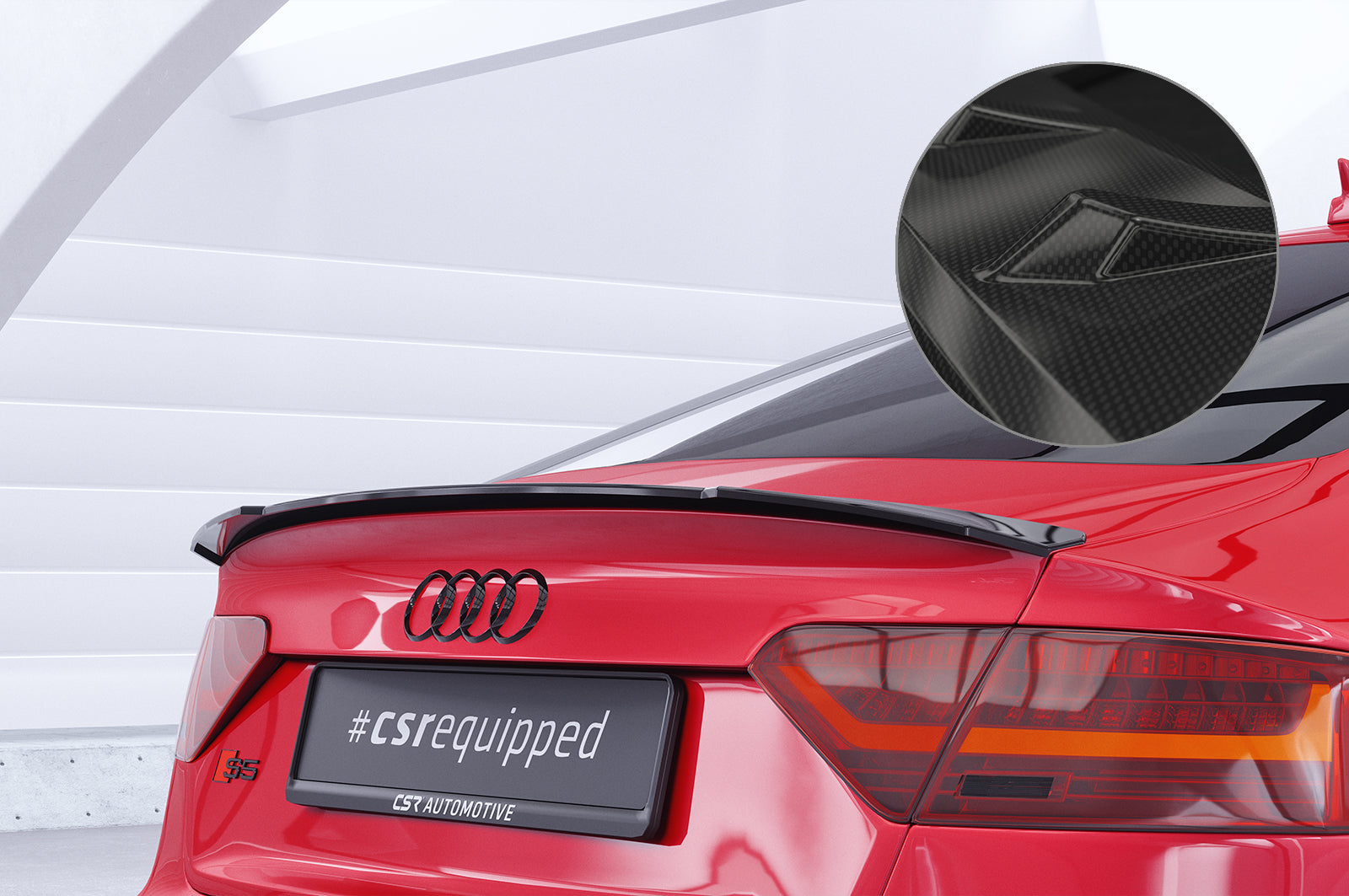 CSR Heckspoiler | Heckflügel mit ABE für Audi A5 / S5 8T Sportback HF701-C Carbon Look Hochglanz (keine Lackierung erforderlich)