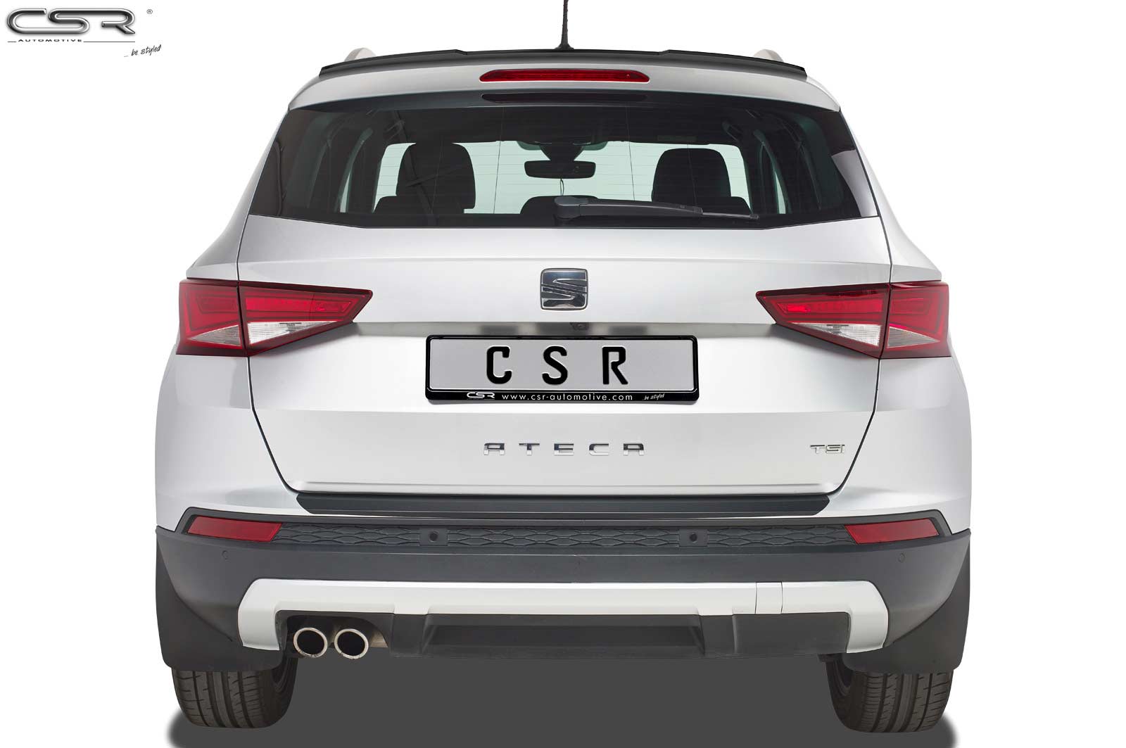 CSR Heckspoiler | Heckflügel mit ABE für Seat Ateca (Typ 5FP, KH7) HF702-C Carbon Look Hochglanz (keine Lackierung erforderlich)