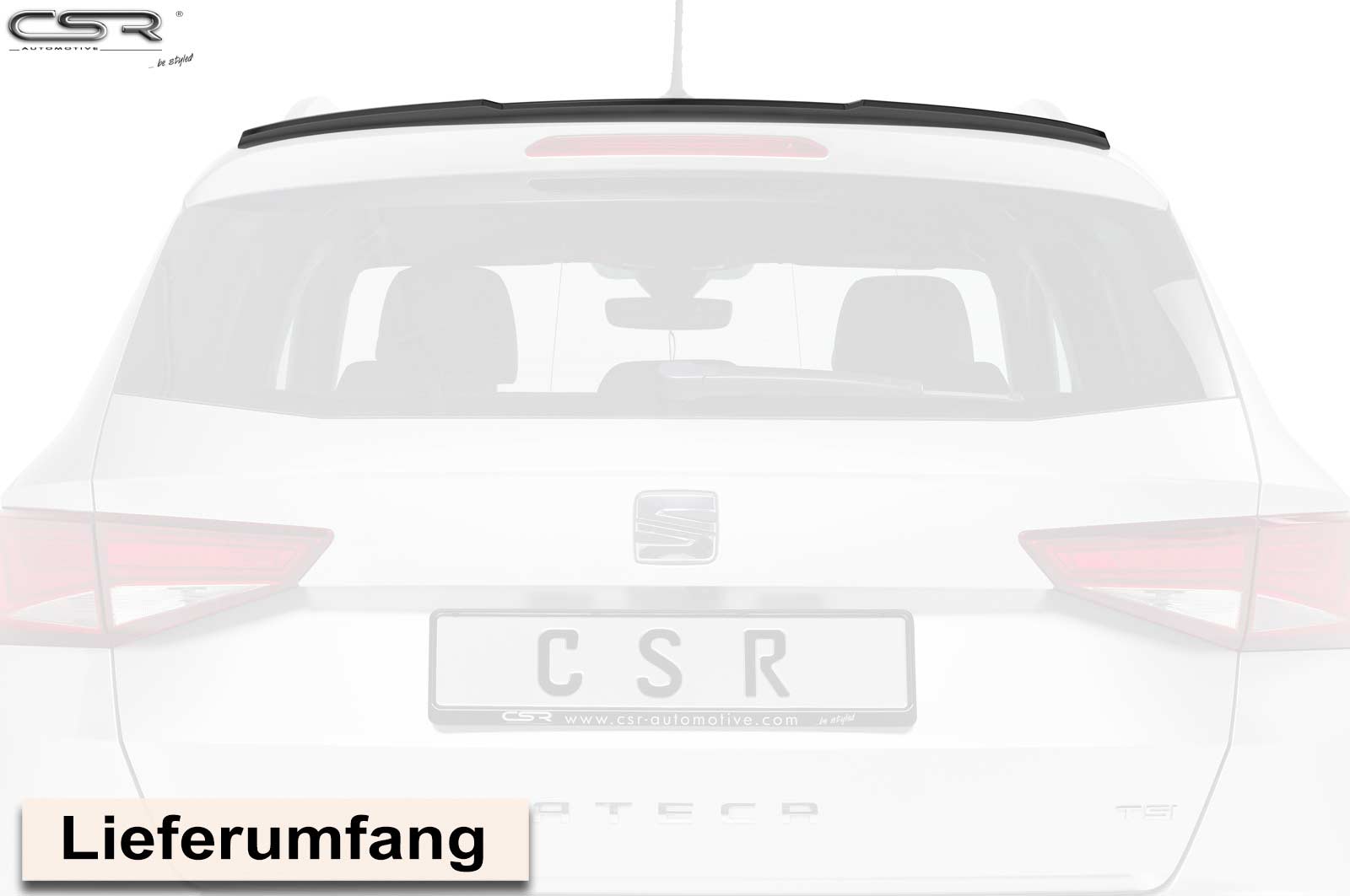 CSR Heckspoiler | Heckflügel mit ABE für Seat Ateca (Typ 5FP, KH7) HF702-L Unlackiert roh (Lackierung erforderlich)
