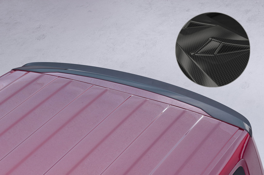 CSR Heckspoiler | Heckflügel mit ABE für VW T6 / T6.1 Bus HF704-C Carbon Look Hochglanz (keine Lackierung erforderlich)