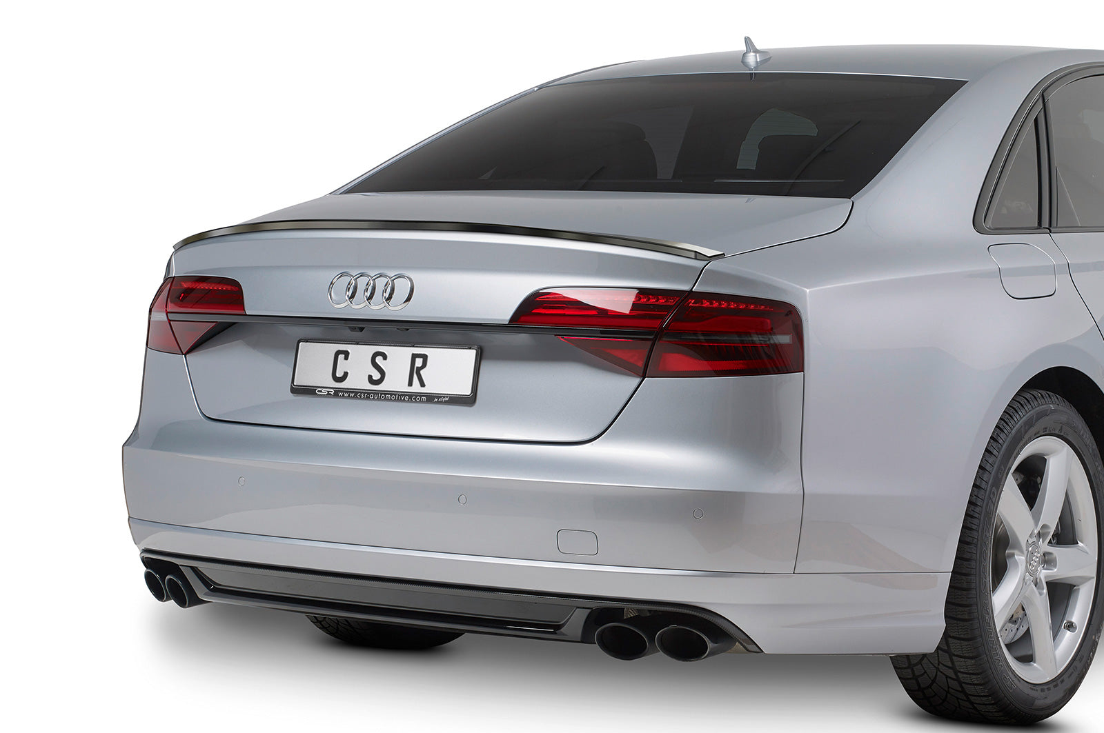CSR Heckspoiler | Heckflügel mit ABE für Audi A8 / S8 D4 (Typ 4H) HF744-S Strukturiert schwarz matt (keine Lackierung erforderlich)