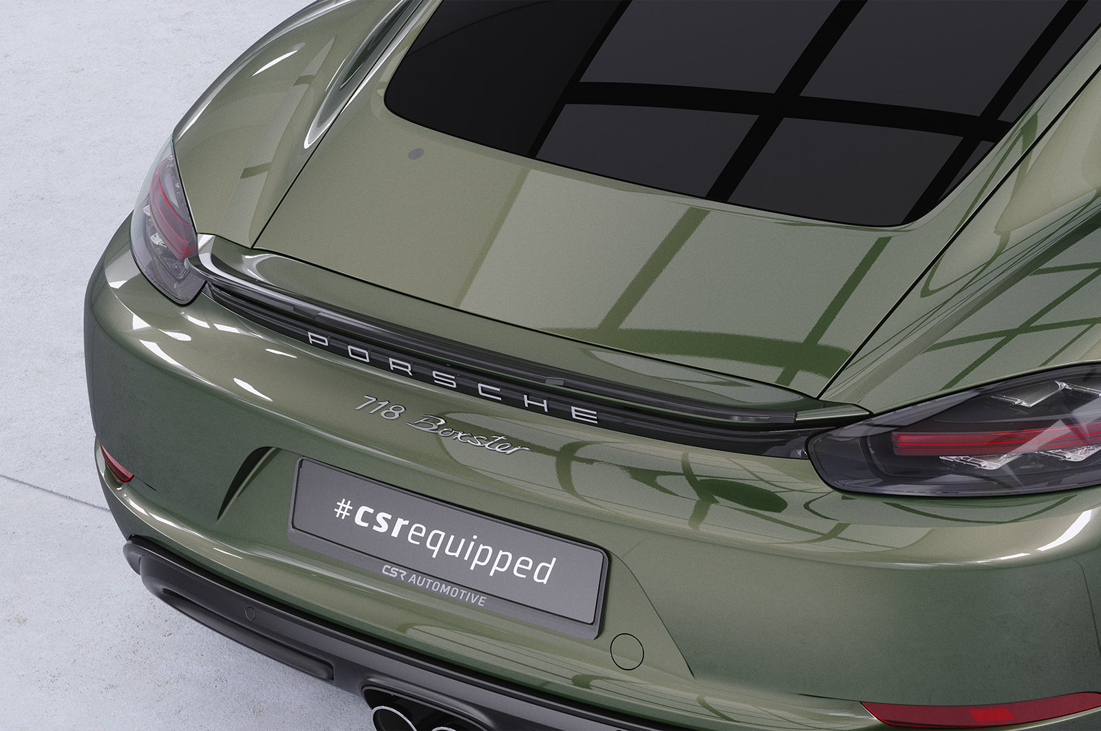 CSR Heckspoiler | Heckflügel mit ABE für Porsche 718 Cayman (Typ 982) HF763-S Strukturiert schwarz matt (keine Lackierung erforderlich)