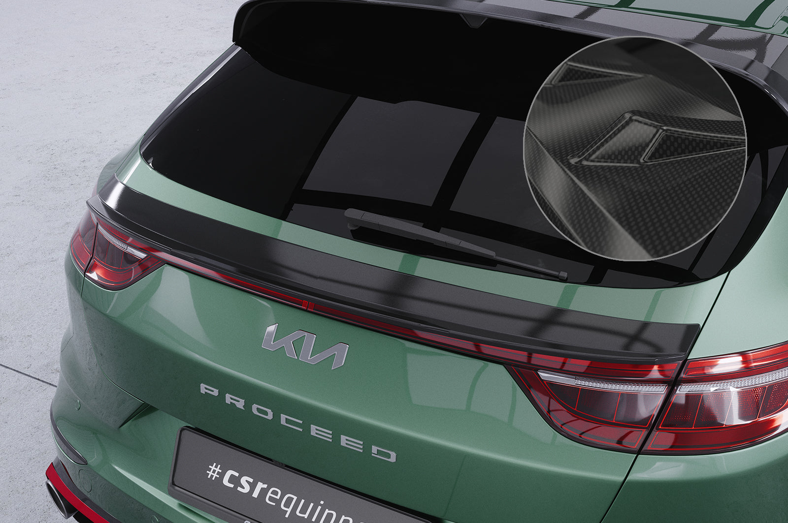 CSR Heckspoiler | Heckflügel mit ABE für Kia Pro Ceed (CD) HF771-C Carbon Look Hochglanz (keine Lackierung erforderlich)