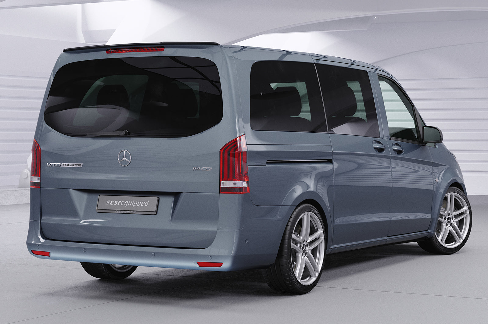 CSR Heckspoiler | Heckflügel mit ABE für Mercedes-Benz Vito 447 Tourer HF774-S Strukturiert schwarz matt (keine Lackierung erforderlich)