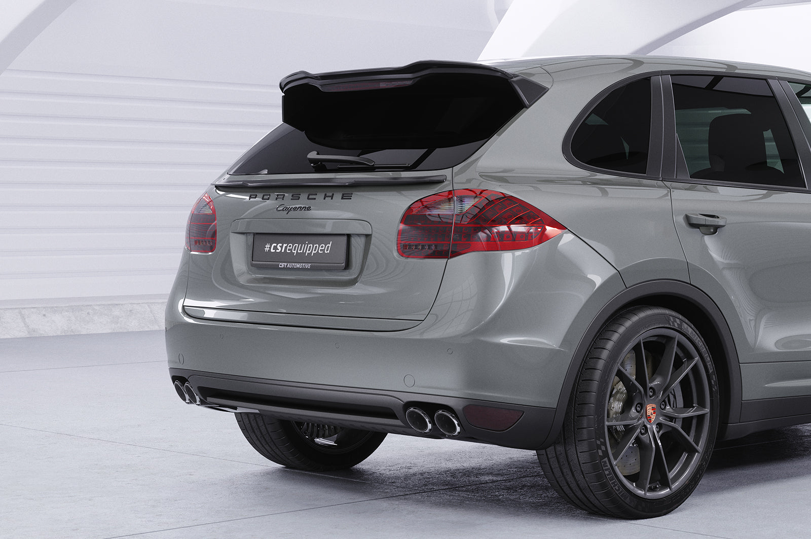 CSR Heckspoiler | Heckflügel mit ABE für Porsche Cayenne Typ 92A HF782-C Carbon Look Hochglanz (keine Lackierung erforderlich)