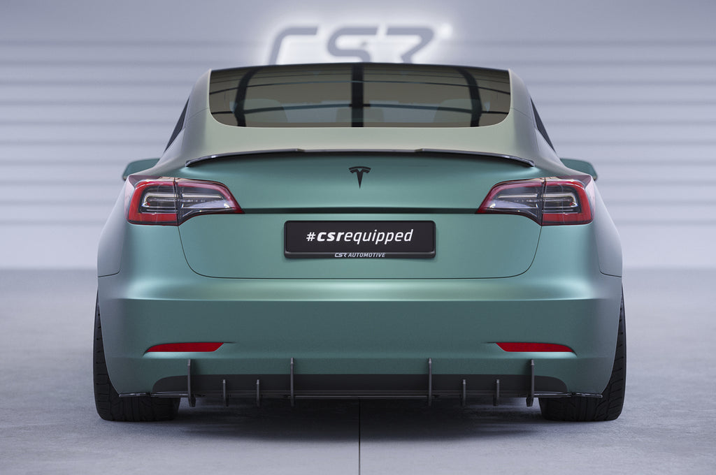 CSR Heckspoiler | Heckflügel mit ABE für Tesla Model 3 HF792-L Unlackiert roh (Lackierung erforderlich)