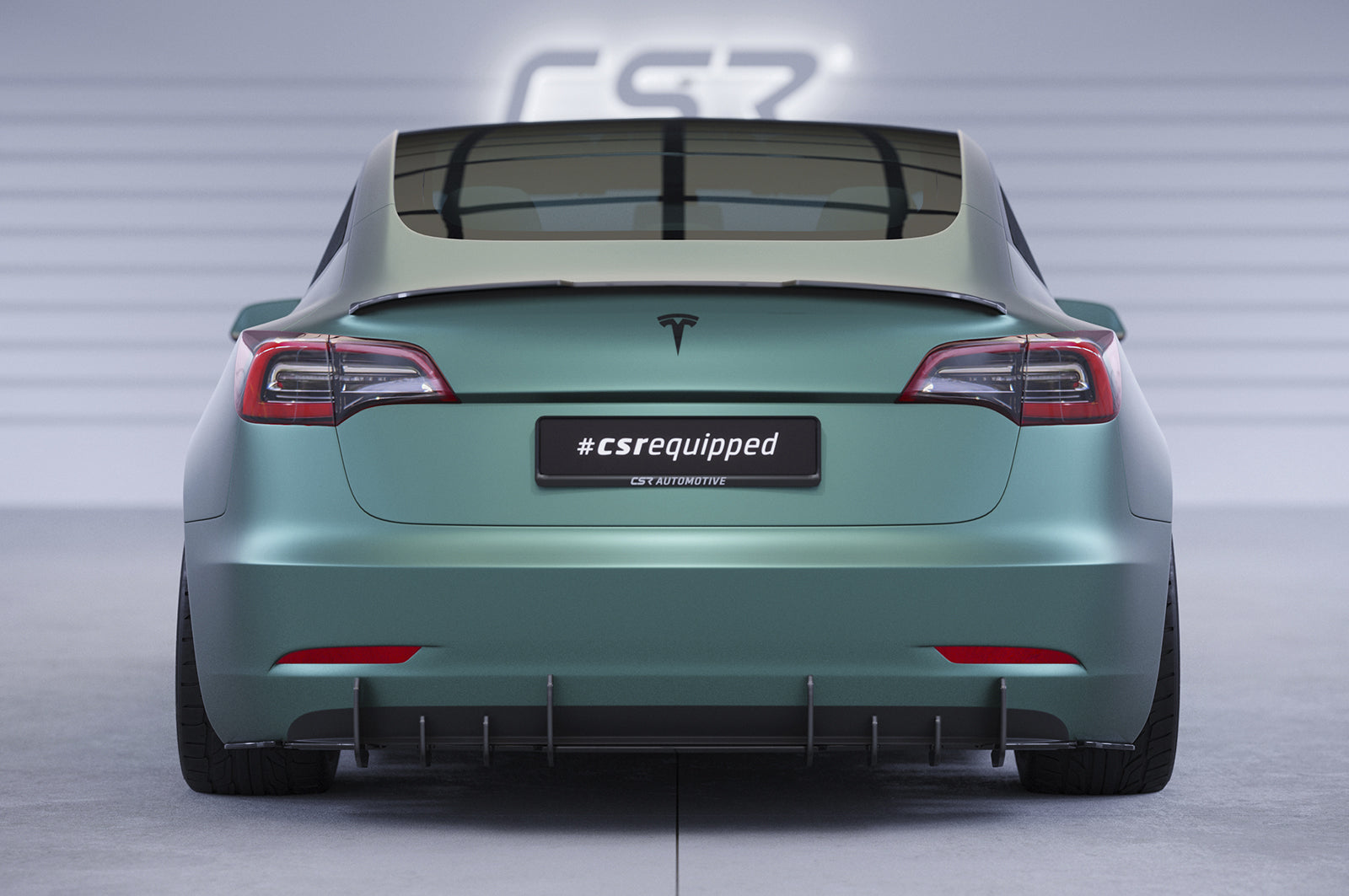 CSR Heckspoiler | Heckflügel mit ABE für Tesla Model 3 HF792-L Unlackiert roh (Lackierung erforderlich)