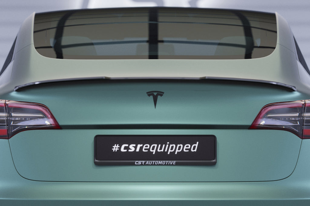 CSR Heckspoiler | Heckflügel mit ABE für Tesla Model 3 HF792-L Unlackiert roh (Lackierung erforderlich)