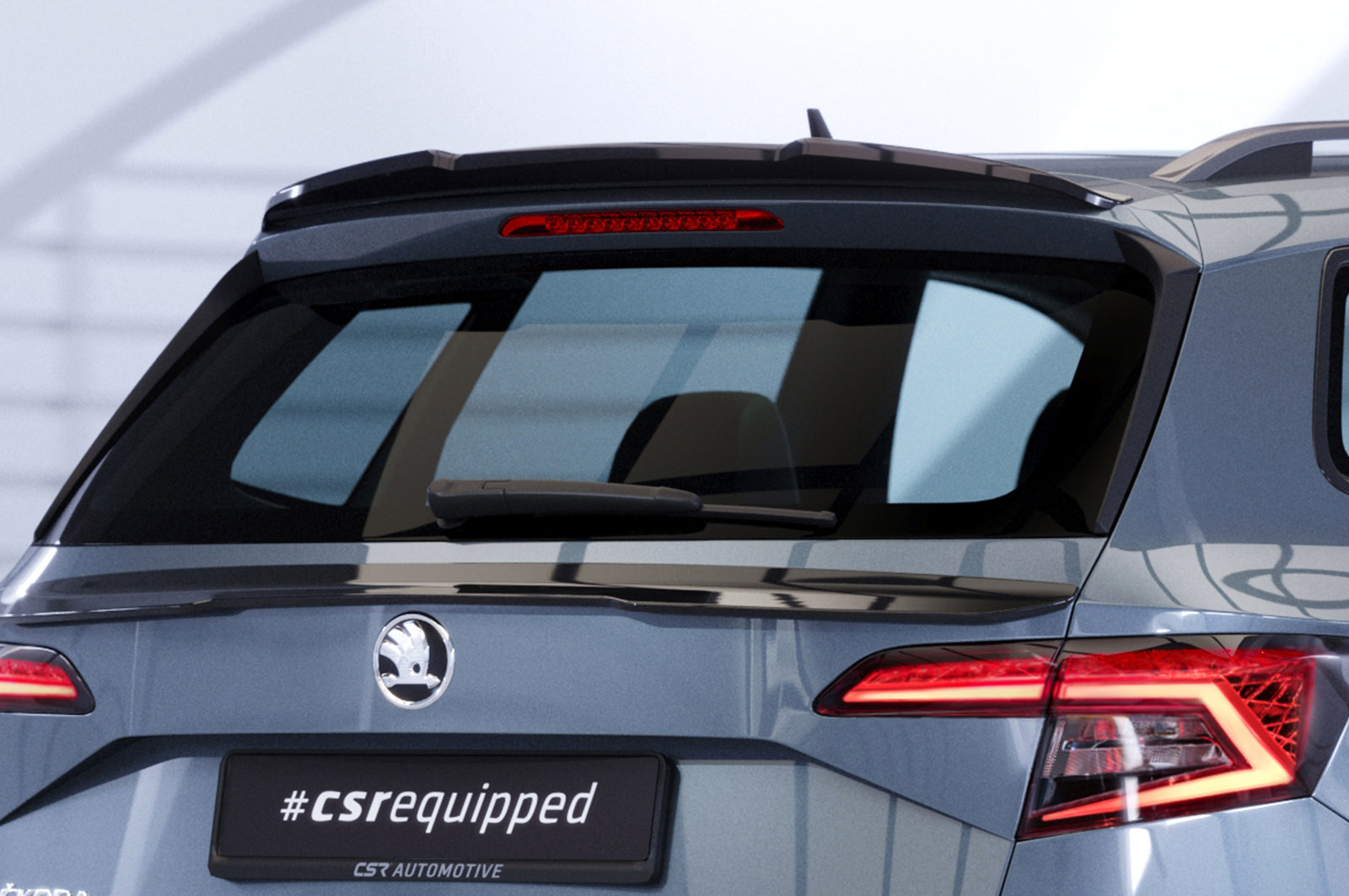 CSR Heckspoiler | Heckflügel mit ABE für Skoda Karoq HF806-S Strukturiert schwarz matt (keine Lackierung erforderlich)