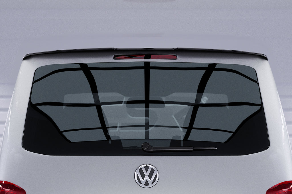 CSR Heckspoiler | Heckflügel mit ABE für VW T5 Bus HF808-S Strukturiert schwarz matt (keine Lackierung erforderlich)