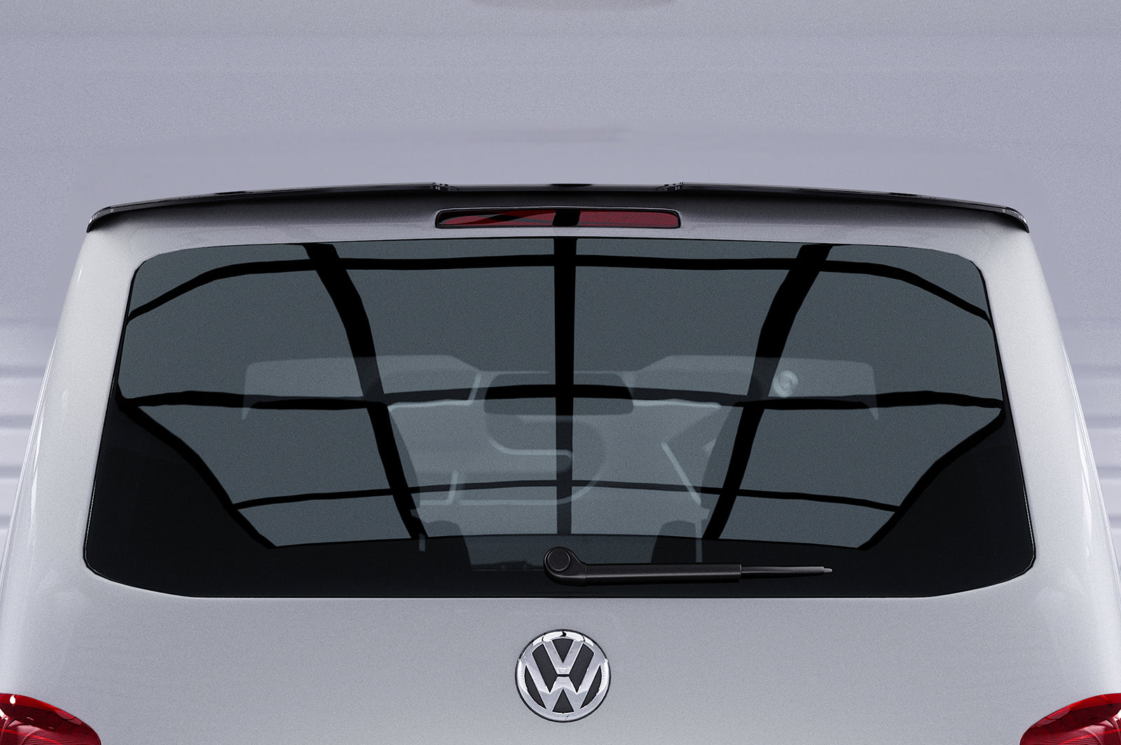 CSR Heckspoiler | Heckflügel mit ABE für VW T5 Bus HF808-C Carbon Look Hochglanz (keine Lackierung erforderlich)