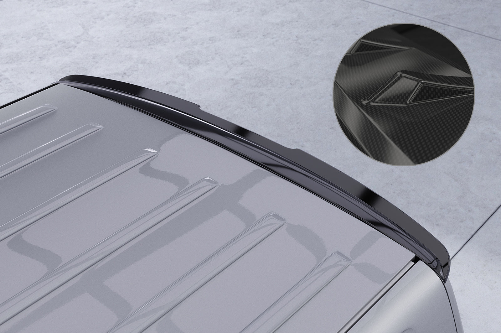 CSR Heckspoiler | Heckflügel mit ABE für VW T5 Bus HF808-C Carbon Look Hochglanz (keine Lackierung erforderlich)