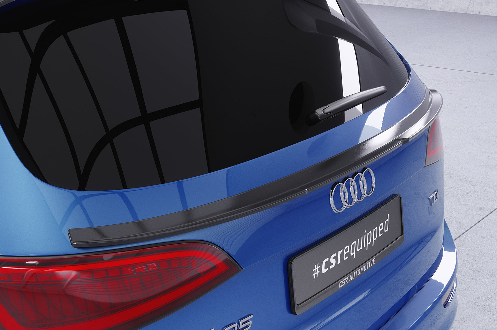CSR Heckspoiler | Heckflügel mit ABE für Audi Q5/SQ5 (Typ 8R) HF810-S Strukturiert schwarz matt (keine Lackierung erforderlich)