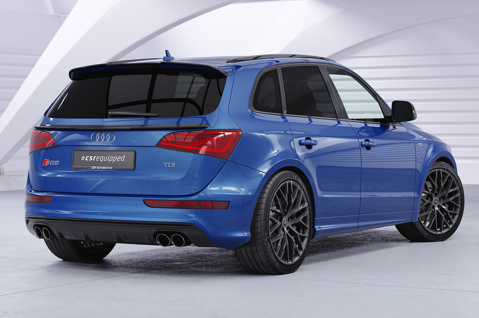 CSR Heckspoiler | Heckflügel mit ABE für Audi Q5/SQ5 (Typ 8R) HF810-C Carbon Look Hochglanz (keine Lackierung erforderlich)