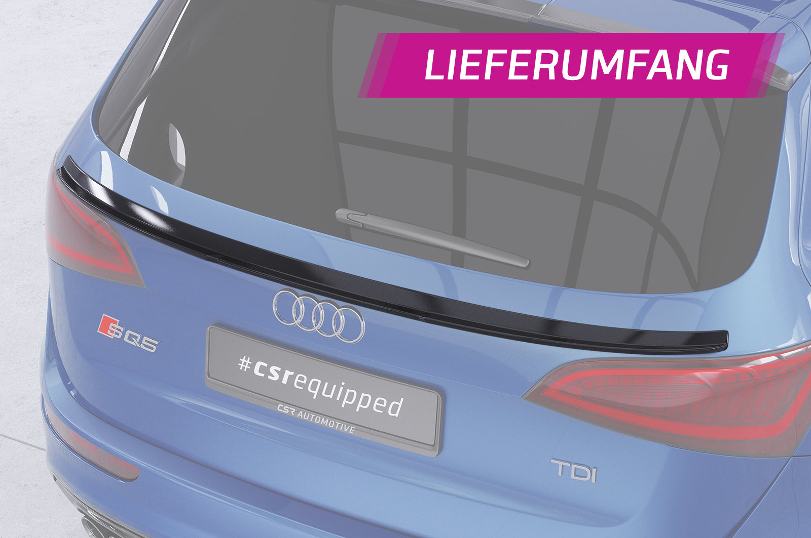 CSR Heckspoiler | Heckflügel mit ABE für Audi Q5/SQ5 (Typ 8R) HF810-G Glossy schwarz Hochglanz (keine Lackierung erforderlich)